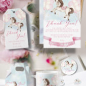 おとぎ話ベビーポニーピンクバルーン星誕生日 ペーパープレート