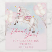 おとぎ話ベビーポニーピンクバルーン祝星 ワインラベル (シングルラベル)