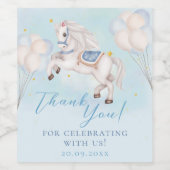 おとぎ話ベビーポニーブルーバルーズスター祝ズ ワインラベル (シングルラベル)