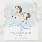 おとぎ話ベビーポニーブルーバルーズスター祝ズ ワインラベル (シングルラベル)