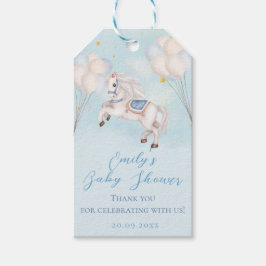 おとぎ話ベビーポニーブルー風船スターシャワー ギフトタグ
