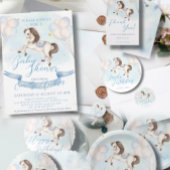 おとぎ話ベビーポニーブルー風船スターシャワー ギフトタグ