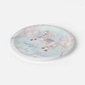 おとぎ話ベビーポニーブルー風船スターシャワー ペーパープレート (アングル)