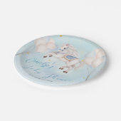 おとぎ話ベビーポニーブルー風船スターシャワー ペーパープレート (アングル)