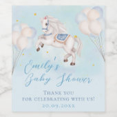 おとぎ話ベビーポニーブルー風船スターシャワー ワインラベル (シングルラベル)