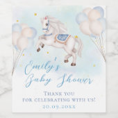 おとぎ話ベビーポニーブルー風船スターシャワー ワインラベル (シングルラベル)