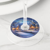 おとぎ話ホリデーシーン ワイングラスタグ (クローズアップ)