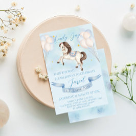 おとぎ話ポニースターズブルーバルーンバースデーパーティー 招待状