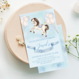 おとぎ話ポニースターズブルーバルーンバースデーパーティー 招待状