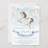 おとぎ話ポニースターズブルーバルーンバースデーパーティー 招待状 (正面)