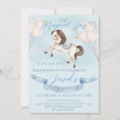 おとぎ話ポニースターズブルーバルーンバースデーパーティー 招待状 (正面)