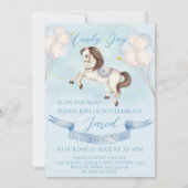 おとぎ話ポニースターズブルーバルーンバースデーパーティー 招待状 (正面)