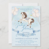 おとぎ話ポニースターバルーンベビーシャワーボーイ 招待状 (正面)