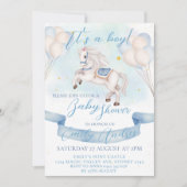 おとぎ話ポニースターバルーンベビーシャワーボーイ 招待状 (正面)