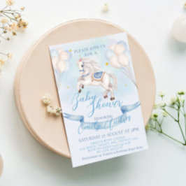 おとぎ話ポニースターバルーンベビーシャワーボーイ 招待状