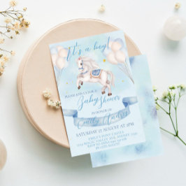 おとぎ話ポニースターバルーンベビーシャワーボーイ 招待状