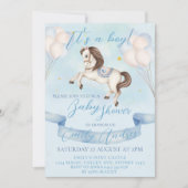 おとぎ話ポニースターバルーンベビーシャワーボーイ 招待状 (正面)