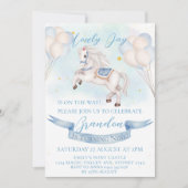 おとぎ話ポニーバルーン1stバースデーボーイパーティー 招待状 (正面)