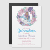 おとぎ話マーメイドクインセアニラ15誕生日 マグネット招待状 (正面/裏面)