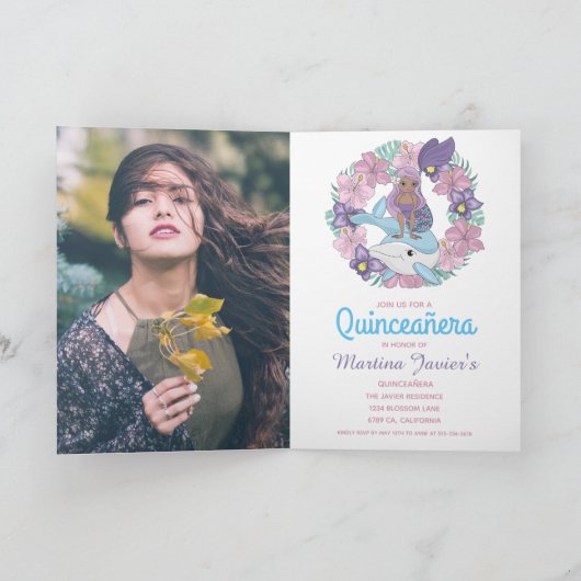 おとぎ話マーメイドクインセアニラ15誕生日 招待状 (内部)