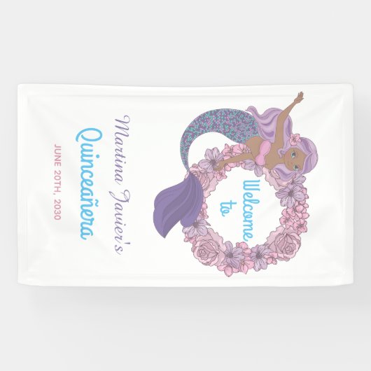 おとぎ話マーメイドクインセアニラ15誕生日 横断幕 (横)