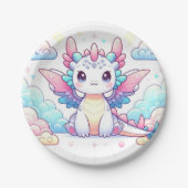 おとぎ話モダンドラゴンベビーシャワー ペーパープレート (正面)