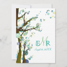 おとぎ話ユニークの木結婚白 招待状