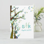 おとぎ話ユニークの木結婚白 招待状 (スタンド正面)