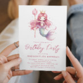 おとぎ話リトルマーメイドピンク誕生日 招待状