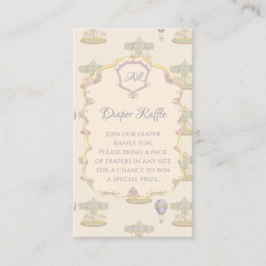 おとぎ話ヴィンテージアミューズメントパークベビーシャワー エンクロージャーカード (正面)