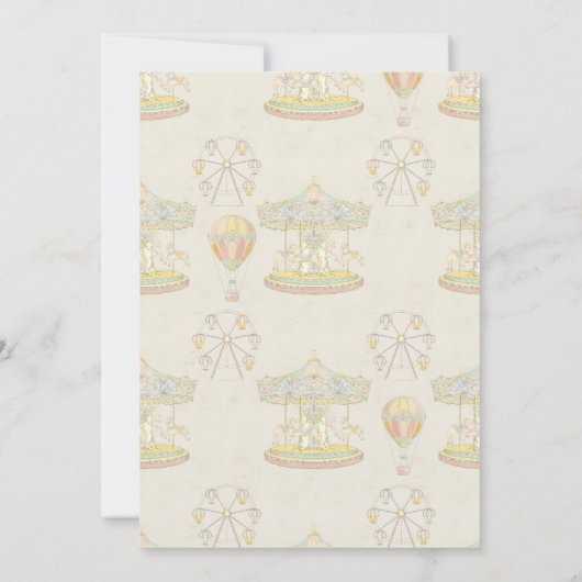 おとぎ話ヴィンテージアミューズメントパークベビーシャワー 招待状 (裏面)