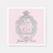 おとぎ話ヴィンテージウェディングピンクナエレガントプキン スタンダードカクテルナプキン (正面)