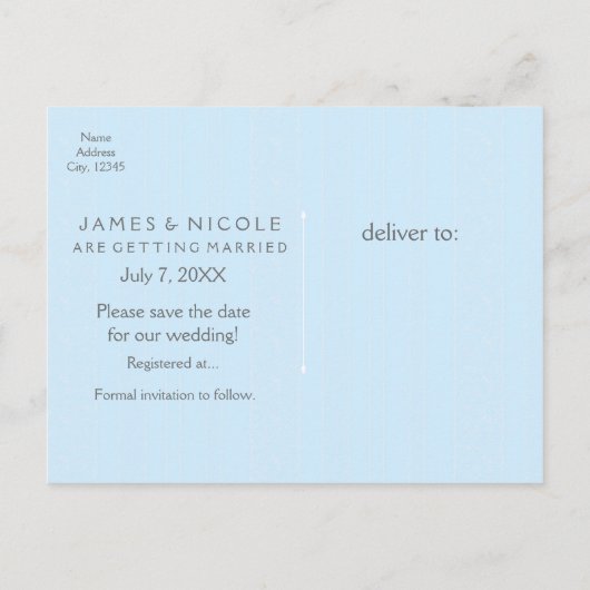 おとぎ話ヴィンテージ王室の青救日付はがき 案内ポストカード (裏面)