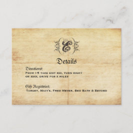 おとぎ話ヴィンテージ結婚式詳細カード エンクロージャーカード