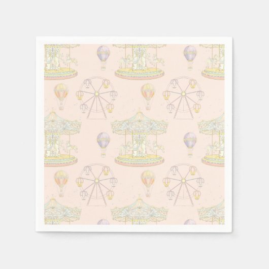 おとぎ話ヴィンテージ遊園地 スタンダードカクテルナプキン (正面)