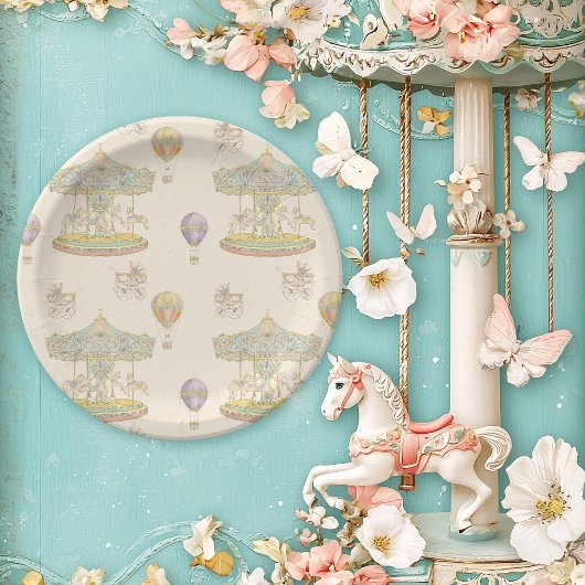 おとぎ話ヴィンテージ遊園地 ペーパープレート