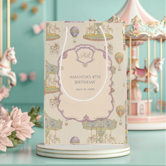 おとぎ話ヴィンテージ遊園地 ミディアムペーパーバッグ