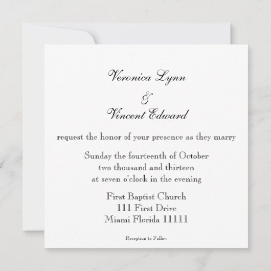 おとぎ話愛引用文の結婚式招待状 招待状 (裏面)