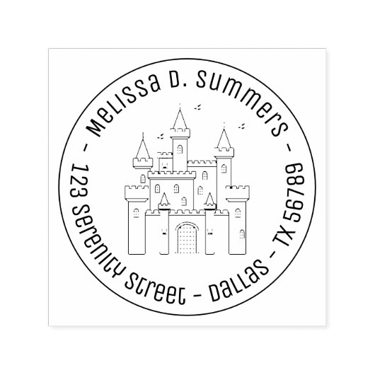 おとぎ話王室の中世の城丸アドレス4 セルフインキングスタンプ (デザイン)