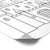 おとぎ話王室の中世の城色彩画 ポスター (角)