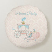 おとぎ話王室の車ガラススリッパンプキン ラウンドクッション (裏面)