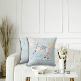 おとぎ話男の赤ちゃんポニーブルーバルーズスター クッション