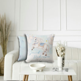 おとぎ話男の赤ちゃんポニーブルーバルーズスター クッション