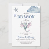 おとぎ話男女兼用ができるかわいいドラゴンベビーシャワー 招待状 (正面)