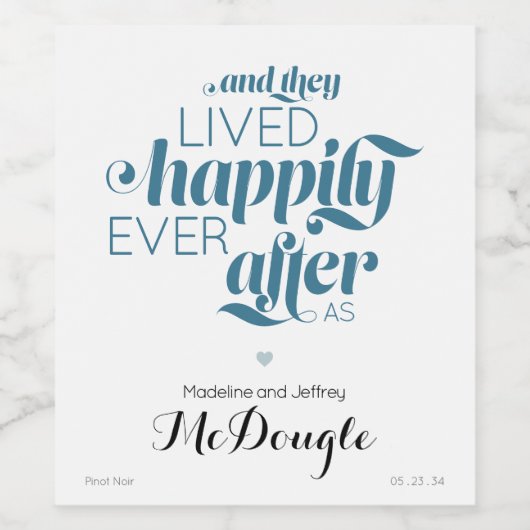 おとぎ話結婚が永遠に青を追う ワインラベル (シングルラベル)