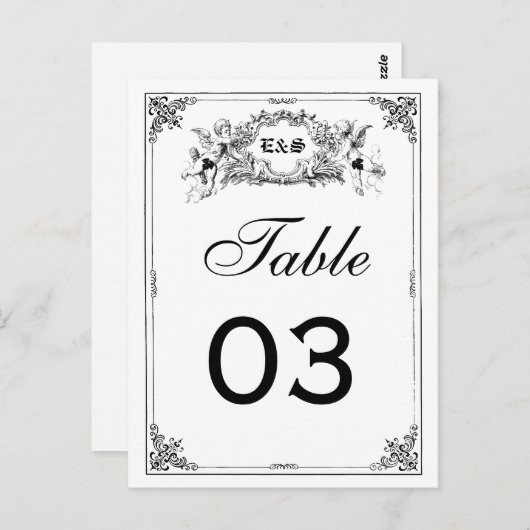 おとぎ話結婚のテーブル番号 ポストカード (正面/裏面)