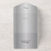 おとぎ話結婚の馬車シルバーグレイ オールインワン招待状 (外側)