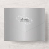 おとぎ話結婚の馬車シルバーグレイ オールインワン招待状 (裏面)