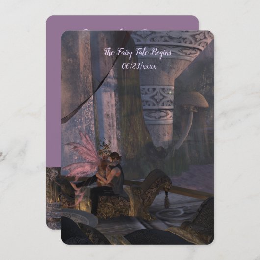 おとぎ話結婚の – Flat Save The Date Card セーブザデート (正面/裏面)