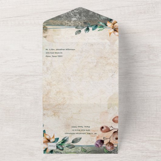 おとぎ話結婚ドラゴンのオールインワン招待状 オールインワン招待状 (外側)